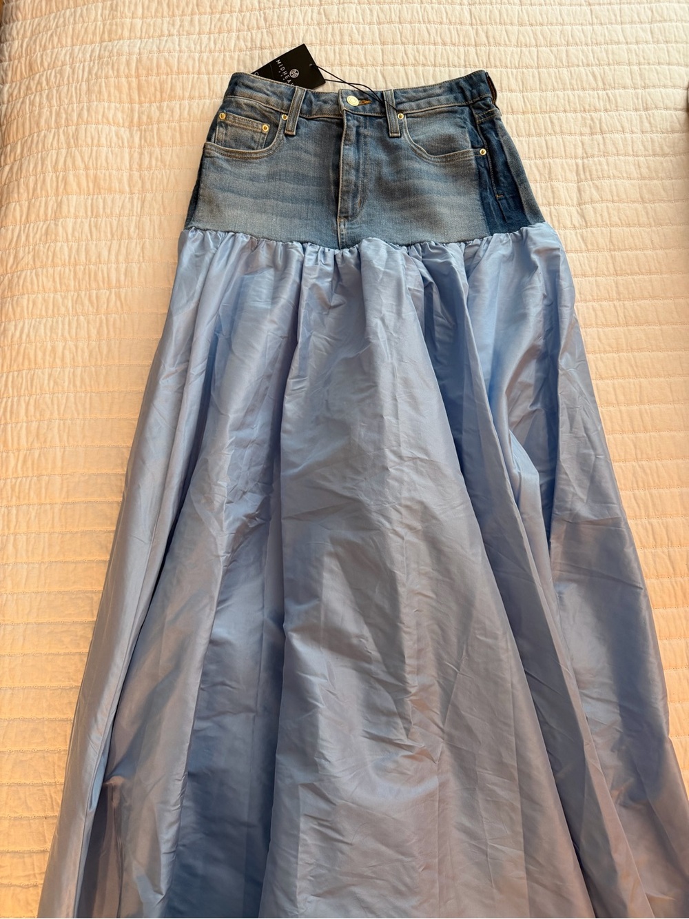 Cynthia Rowley Denim-Top Light Blue Maxi Skirt